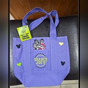 Trader Joe's Purple Canvas Tote Bag